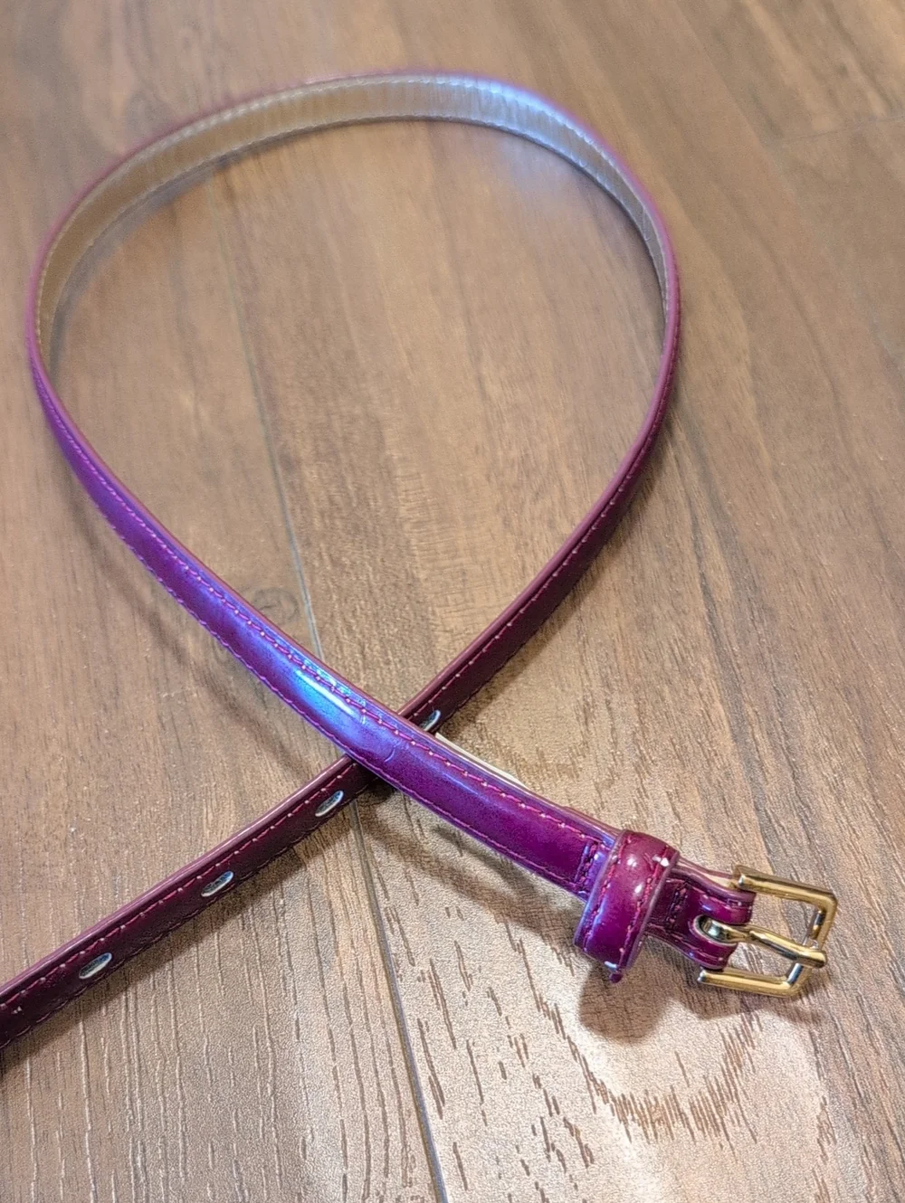 Women's Skinny Thin Purple Leather Belt - Target
